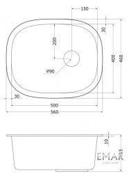 Мойка для кухни Emar EMQ-1560.Q агат