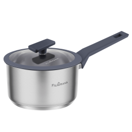 Ковш FILIGRANA STELLA FG18STL01SP из нержавеющей стали со стеклянной крышкой, 16 см, 1,8 л.