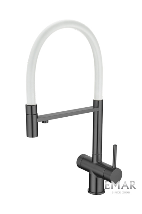 Смеситель для кухни Emar ЕС - 7024WHT PVD Dark