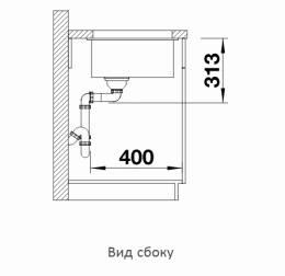 Мойка Blanco Subline 400-U черный, отводная арматура InFino®