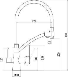 Смеситель для кухни Savol S-L1805C-02 бронза/белый