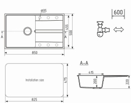 Мойка для кухни Ulgran Quartz Prima 850 десерт