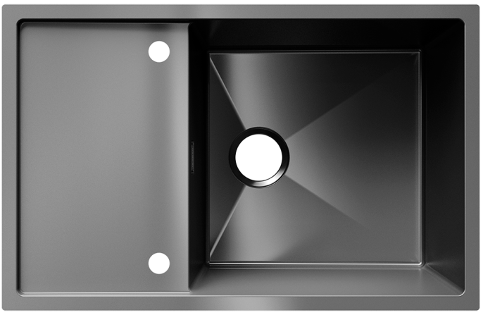 Мойка для кухни Ulgran STEEL 780x500 реверсивная, черная брашированная сталь