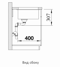 Мойка Blanco Subline 500-U черный, отводная арматура InFino®