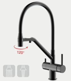 Смеситель для кухни с гибким изливом Gappo G4398-86 черный
