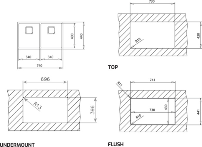 Мойка для кухни Teka Flexlinea RS15 2B 740, полированная
