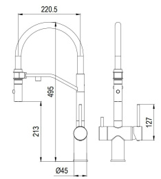 Смеситель для кухни MILACIO Ultra 557 (MCU.557.GD) матовое золото