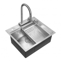 Комплект мойка и смеситель для кухни Milacio Denia 57 Steel (MC.77400) сталь нержавеющая