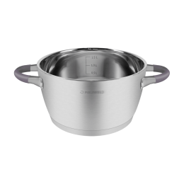 Кастрюля MAUNFELD LEONA MF20LN01CR из нержавеющей стали со стеклянной крышкой, 16 см, 1,7 л.