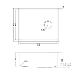 Мойка для кухни Emar EMB-540(UN) PVD Nano Satin