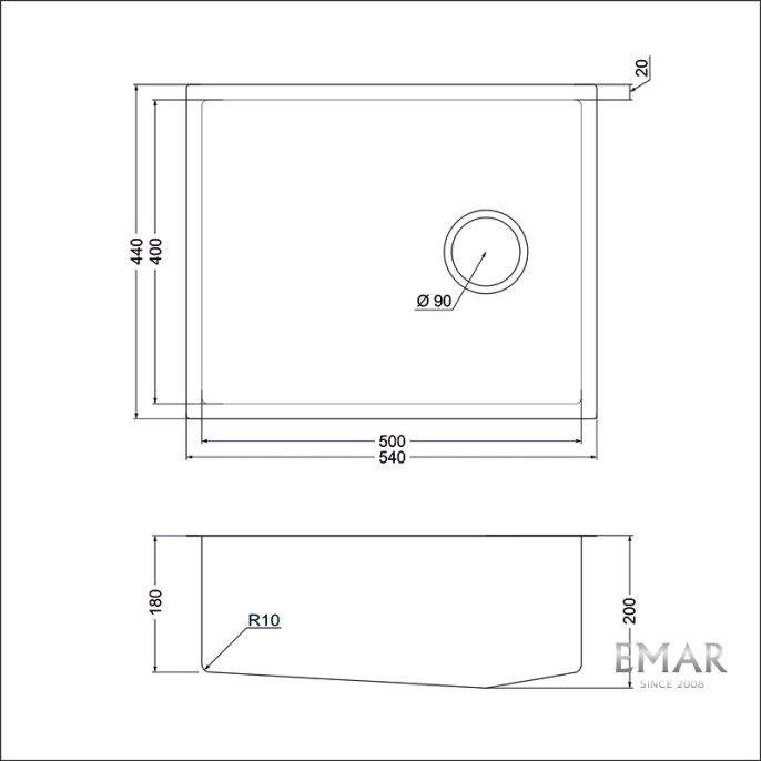 Мойка для кухни Emar EMB-540(UN) PVD Nano Satin
