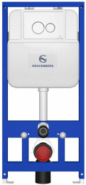 Инсталляция для унитаза с кнопкой для смыва Grocenberg GS3050-KP3090W белый