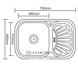 Мойка для кухни Ledeme L97549-L глянцевая