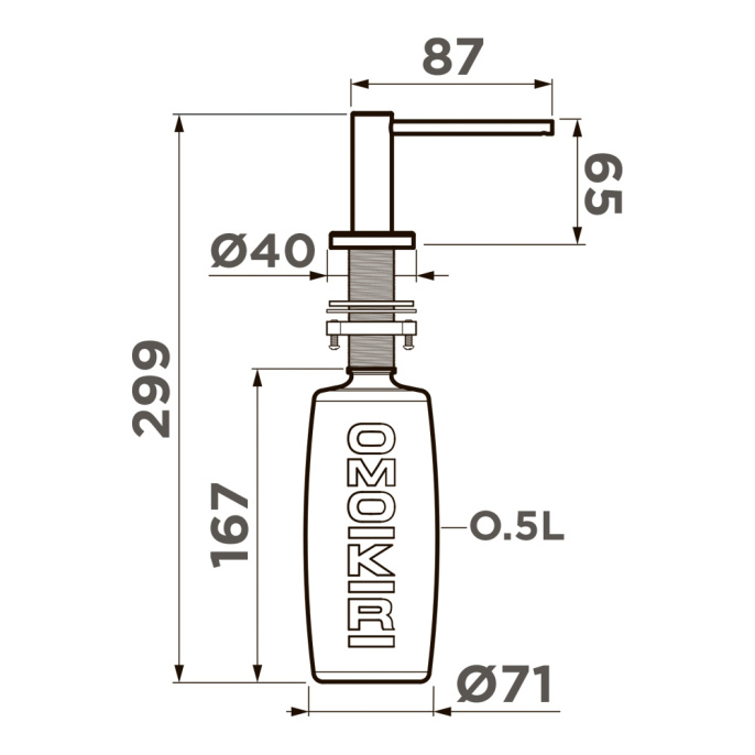Дозатор Omoikiri OM-10-C хром