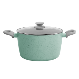 Кастрюля MAUNFELD HELGA MCS57FA05FS из кованого алюминия со стеклянной крышкой, 24 см, 5,7 л.