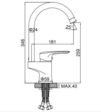 Смеситель для кухни Ledeme H25 L4025 хром