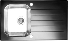 Мойка для кухни Alveus Glassix 10 черный 860X500, клапан-автомат