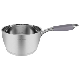 Ковш MAUNFELD LEONA MF18LN01SP из нержавеющей стали со стеклянной крышкой, 16 см, 1,6 л.