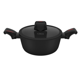 Кастрюля FILIGRANA CARITA FG24CRT01CS из кованого алюминия со стеклянной крышкой, 24 см