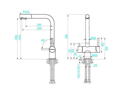 Смеситель для кухни KuchenStern FOKUS-FS PVD черный BL