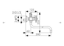 Смеситель Kaiser Carlson 11070SH хром для ванны