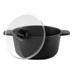 Кастрюля MAUNFELD Osvald MF22SVLD03CR универсальная из литого алюминия со стеклянной крышкой, 3 л