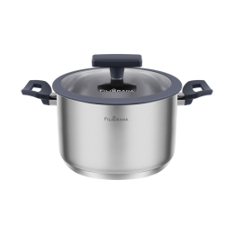 Кастрюля FILIGRANA STELLA FG20STL01CR из нержавеющей стали со стеклянной крышкой, 16 см, 1,9 л.