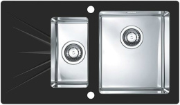 Мойка для кухни Alveus Karat 20 черный 860X500 правая, клапан-автомат