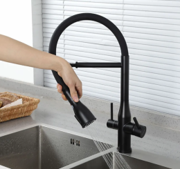 Смеситель для кухни с гибким изливом Gappo G4399-76 черный