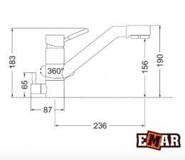 Смеситель для кухни Еmar EC - 3008 алмаз