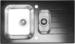 Мойка для кухни Alveus Glassix 20 черный 860X500, клапан-автомат