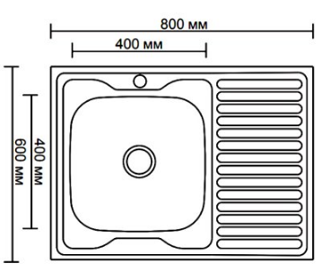 Мойка для кухни накладная 60x80 см Ledeme L98060-08L глянцевая