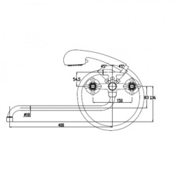Смеситель Kaiser Carlson Style 44255 хром для ванны