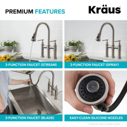 Смеситель для кухни Kraus Allyn KPF-3121BG брашированное золото