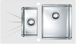 Мойка для кухни Alveus Karat 20 белый 860X500 правая, клапан-автомат