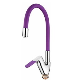 Смеситель для кухни с гибким изливом Ledeme L4153-8 фиолетовый/хром