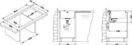 Мойка для кухни Alveus Stylux 50L BRS, чаша слева, клапан-автомат
