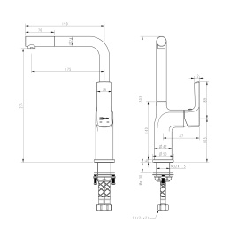 Смеситель для кухни Lemark Ursus LM7205BL черный