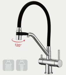 Смеситель для кухни с гибким изливом Gappo G4398-80 хром