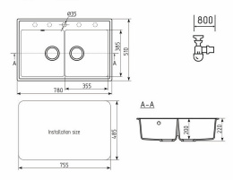 Мойка для кухни Ulgran Quartz Ruma 780 асфальт