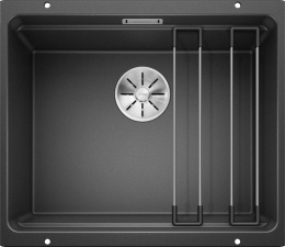 Мойка для кухни Blanco Etagon 500-U антрацит, отводная арматура InFino®