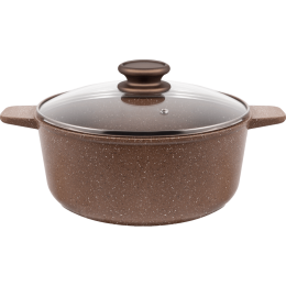 Кастрюля MAUNFELD CARMEL MF22CRM01CR из литого алюминия со стеклянной крышкой, 22 см, 3 л