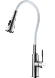 Смеситель для кухни Lemark Expert LM5082S-White, сталь/белый