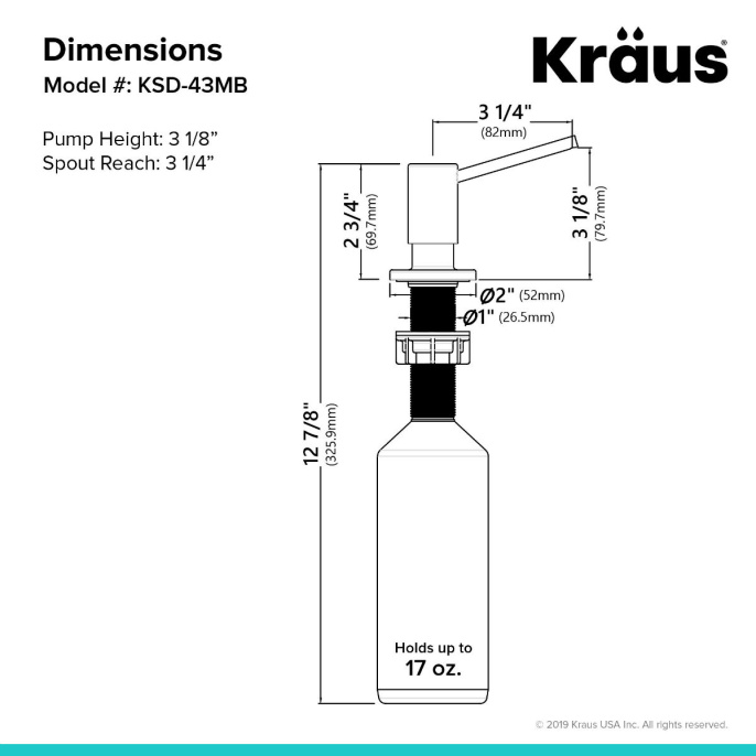 Дозатор мыла Kraus KSD-43MB Matte Black