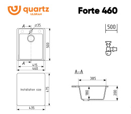Мойка для кухни Ulgran Quartz Forte 460  космос