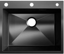 Мойка для кухни Ulgran STEEL 600 x 500 вороненая сталь