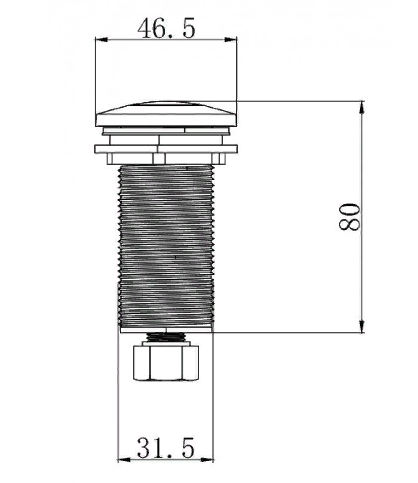 Пневмокнопка Milacio MC.032.GM, вороненая сталь