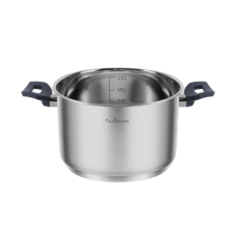 Кастрюля FILIGRANA STELLA FG20STL01CR из нержавеющей стали со стеклянной крышкой, 16 см, 1,9 л.