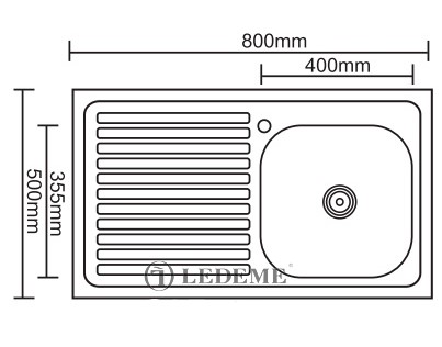 Мойка для кухни накладная Ledeme L98050-R глянцевая