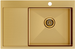Мойка для кухни Paulmark Kroner 78F PM217851-BGR чаша справа, брашированное золото